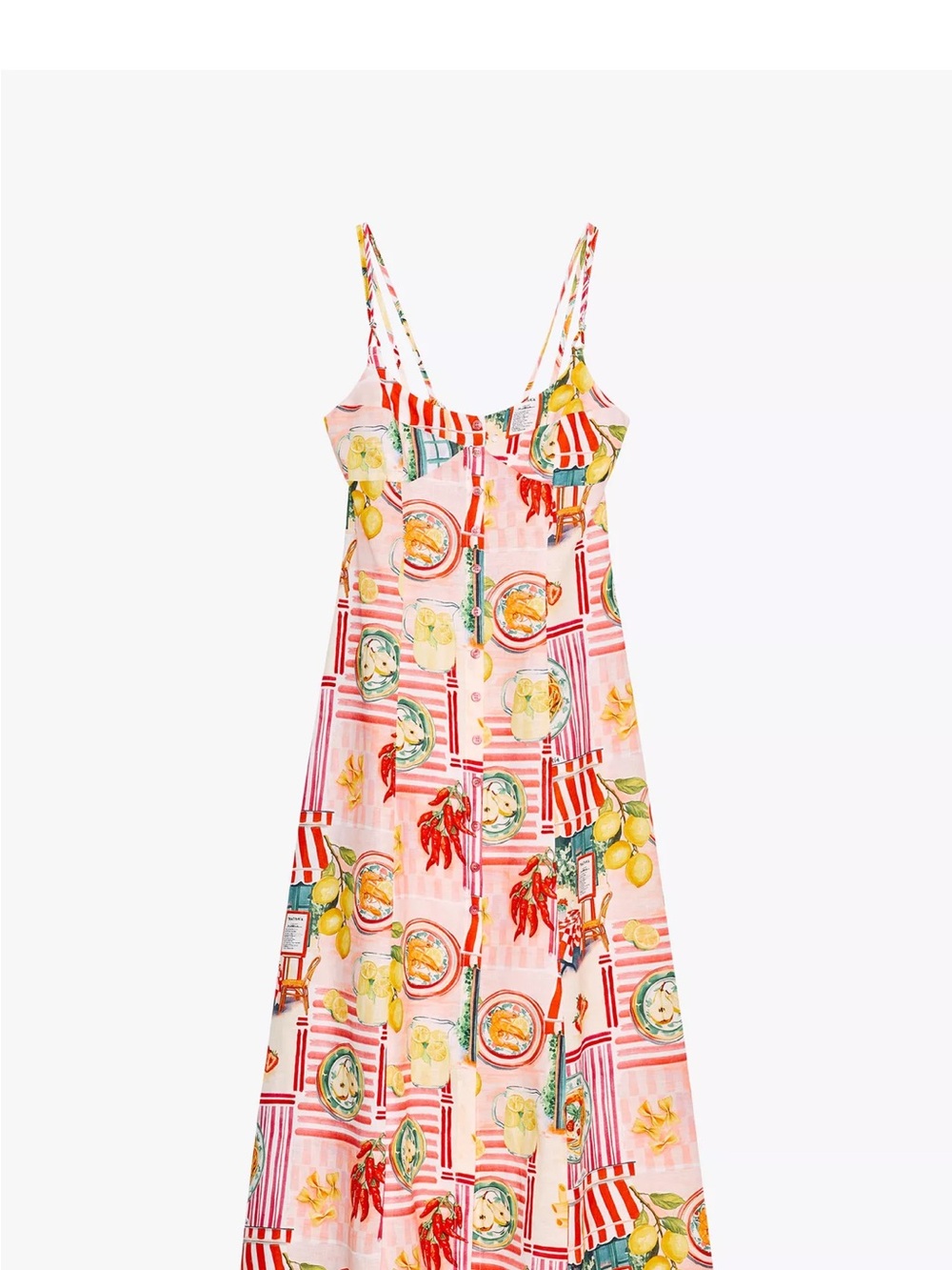 Zara Patchwork Print Linen Midi Dress